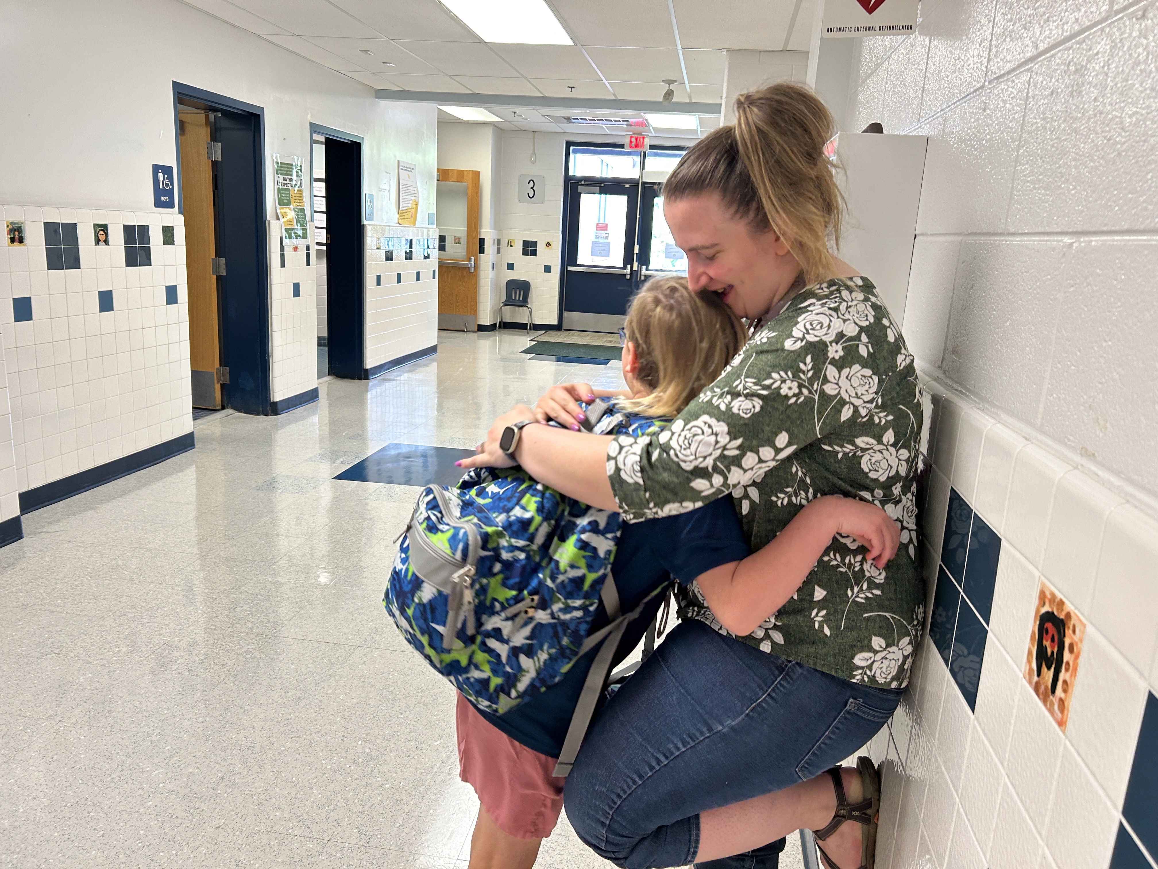 Teachers and students and families reuniting